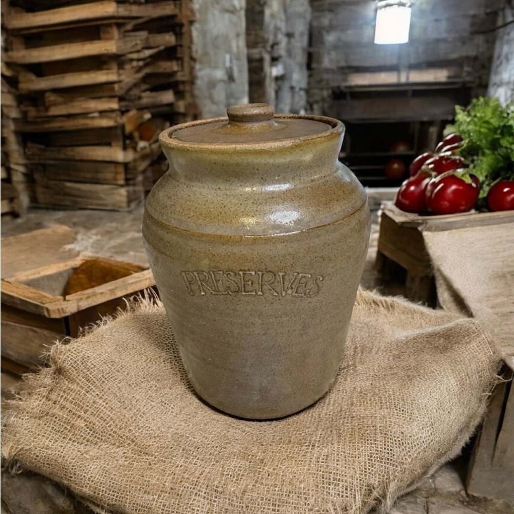 Sale 🔥🔥🔥Antique 19th century Cowden & Wilcox Stoneware Pottery Preserves Jar